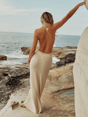 Women's Deep V Backless Maxi Cover Up